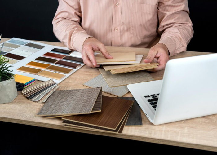 man designer is holding wooden laminate samples different colors perfect choice before repair 359031 41015 man designer is holding wooden laminate samples different colors perfect choice before repair 359031 41015